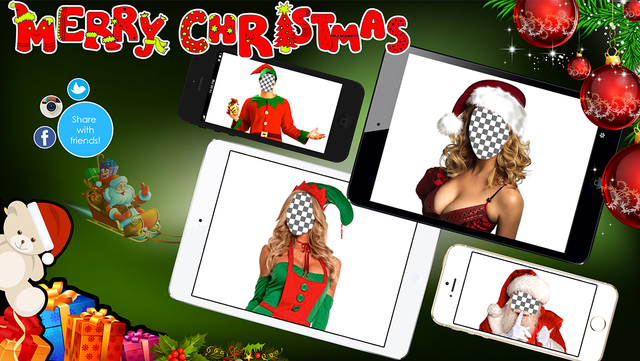 Merry Christmas Photo Booth - Make your funny xmas face with Santa Claus and Elf frames screenshot 1
