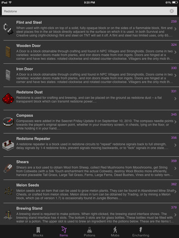 Mineids All Item Block Mob Potion And Enchantment Id Names For Minecraft Apppicker