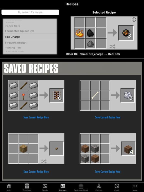 Guidecraft - Seeds, Furniture Ideas and Crafting Guide for Minecraft screenshot