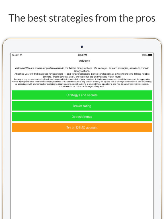 Binary option advice